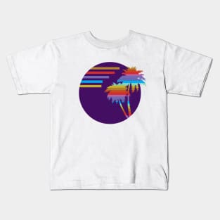 Retrowave Style Palm Trees Kids T-Shirt